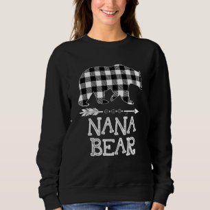 Black And White Buffalo Plaid Nana Bear Christmas Sweatshirt
