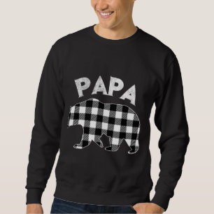 Black And White Buffalo Plaid Papa Bear Christmas  Sweatshirt