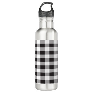 Black and White Buffalo Plaid Pattern 710 Ml Water Bottle