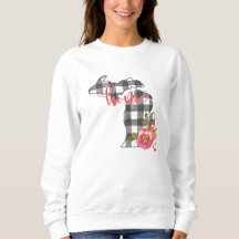 Black and White Buffalo Plaid State of Michigan