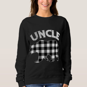 Black And White Buffalo Plaid Uncle Bear Christmas Sweatshirt
