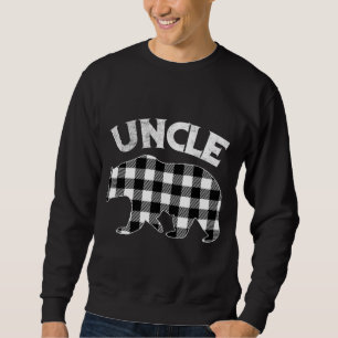 Black And White Buffalo Plaid Uncle Bear Christmas Sweatshirt