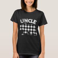 Black And White Buffalo Plaid Uncle Bear Christmas