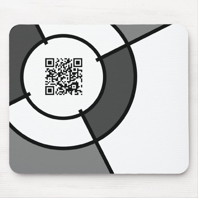 black and white bullseye QR code Mouse Pad (Front)