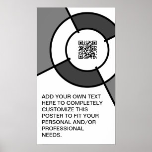black and white bullseye QR code Poster
