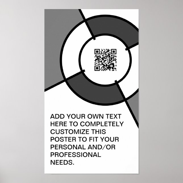 black and white bullseye QR code Poster (Front)