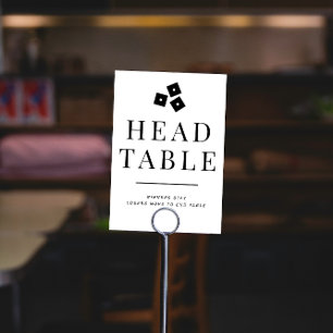 Black and White Bunco Head Table Number