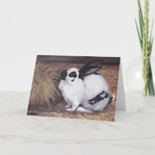 Black and White Bunny Rabbit Animal Greeting Card