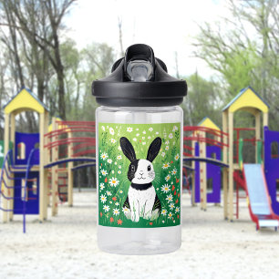 Black And White Bunny Water Bottle