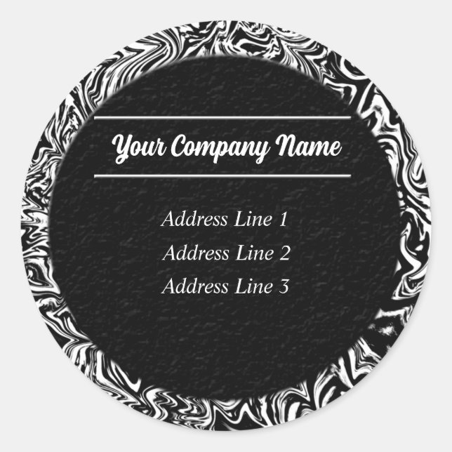 Black and White Business Address Labels (Front)