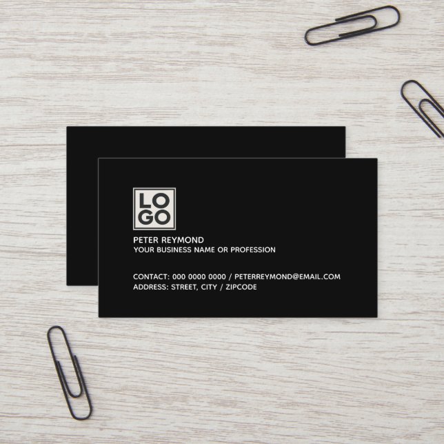 BLACK and WHITE Business Card (Front/Back In Situ)