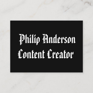 Black and white business card