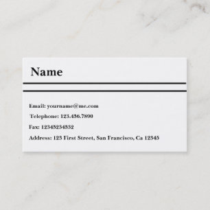 Black and White Business Card