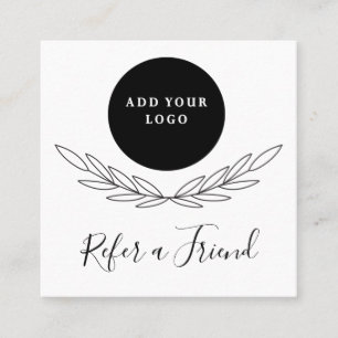 Black And White Business Logo Professional Referral Card