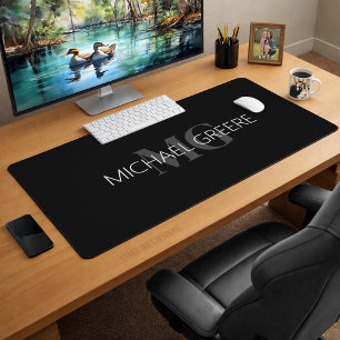 Black and White Business Professional  Desk Mat