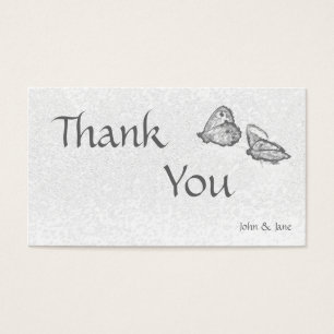Black and white Butterflies Wedding Thank You Card
