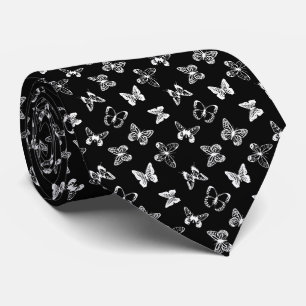 Black and White Butterfly illustration Black Tie