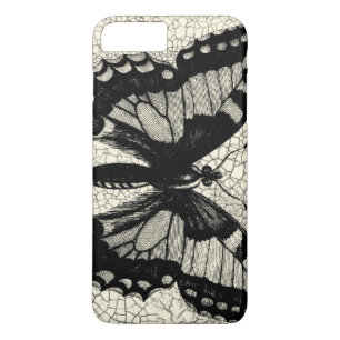 Black and White Butterfly on Cracked Background Case-Mate iPhone Case