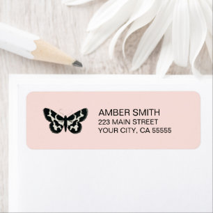 Black and White Butterfly on Pink Nature