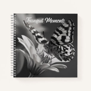 Black and White Butterfly Personalised Notebook