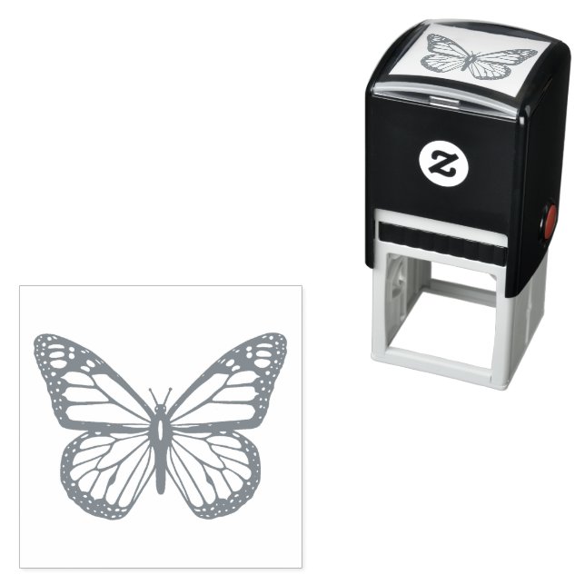 Black and White Butterfly Self-inking Stamp (In Situ)