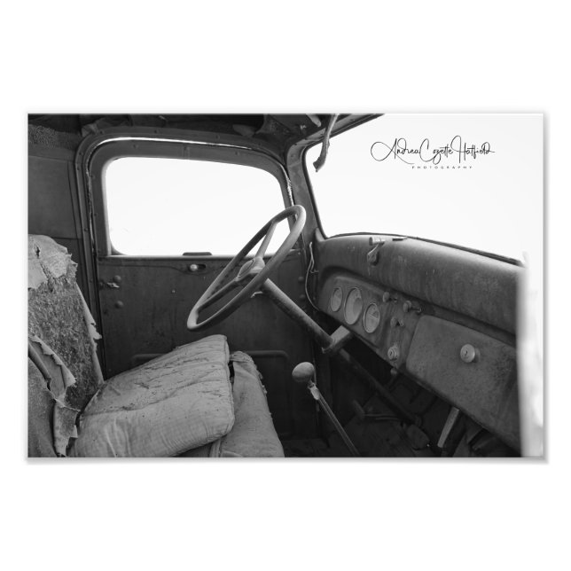 Black and White Cab Photo Print (Front)