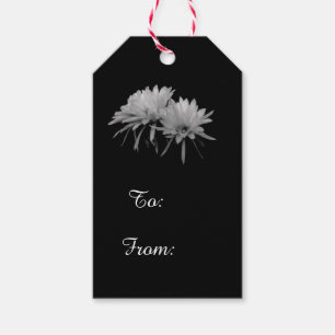 Black and white cactus blooms gift tags
