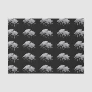 Black and white cactus blooms tissue paper