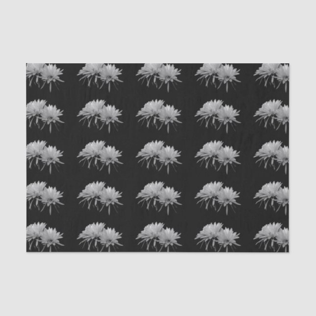 Black and white cactus blooms tissue paper (Front)