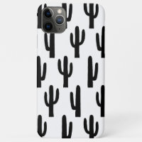 Black and white cactus. Modern cacti pattern