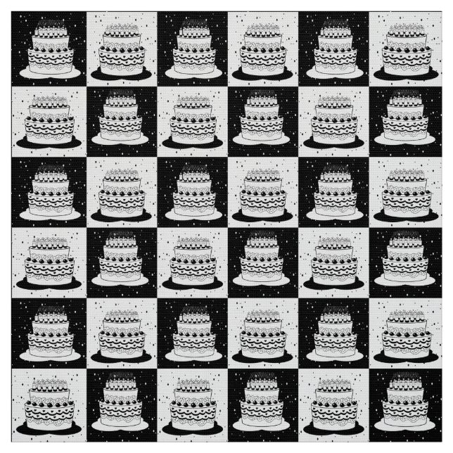 Black And White Cake Fabric (Swatch)
