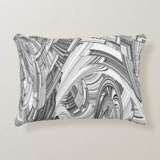 Black and White Calamity Geometric Art Decorative Cushion