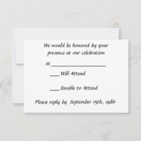Black and White Calla Lilies RSVP