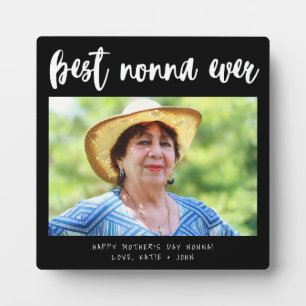  Black and White Calligraphy Best Nonna Ever Plaque