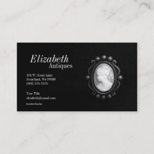 Black and White Cameo Silhouette Business Card 2