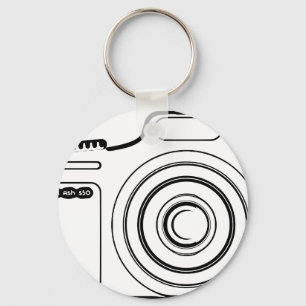 Black and white camera key ring
