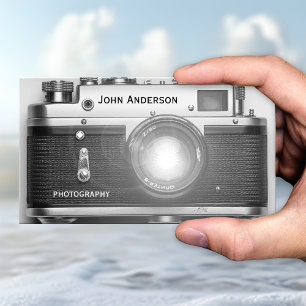 Black and White Camera Photographer Business Card