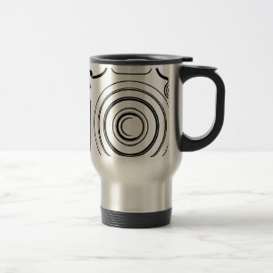 Black and white camera travel mug