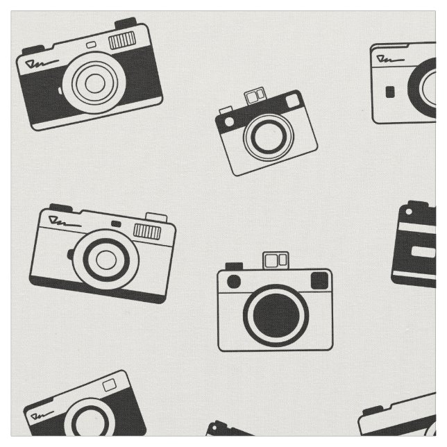 Black and white cameras fabric (Close Up)