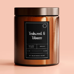 Black and White Candle Product Label Stickers