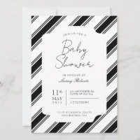 Black and White Candy Cane Diagonal Stripe Shower