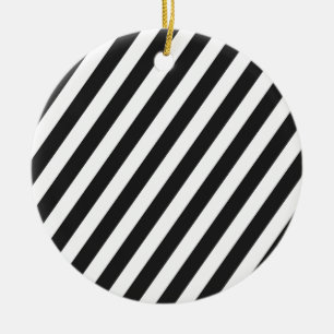 Black and White Candy Stripe Design Ornament