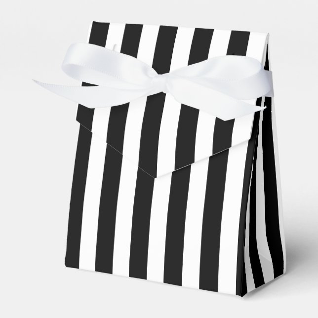 Black and white candy stripes favour box (Front Side)