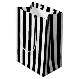 Black and white candy stripes medium gift bag