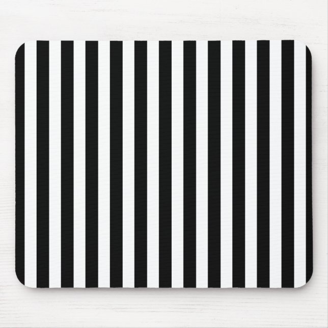 Black and white candy stripes mouse pad (Front)