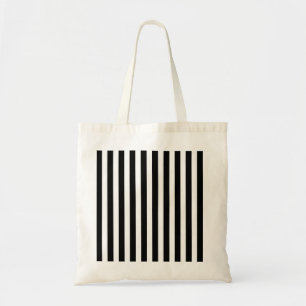 Black and white candy stripes tote bag