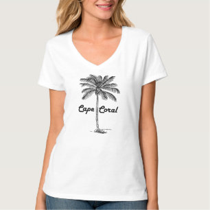 Black and White Cape Coral & Palm design T-Shirt