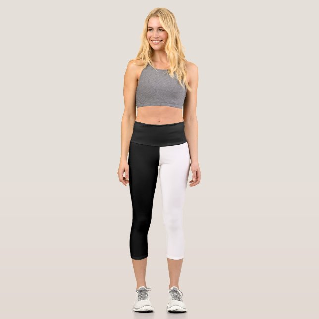 Black and White Capri Leggings (Front)