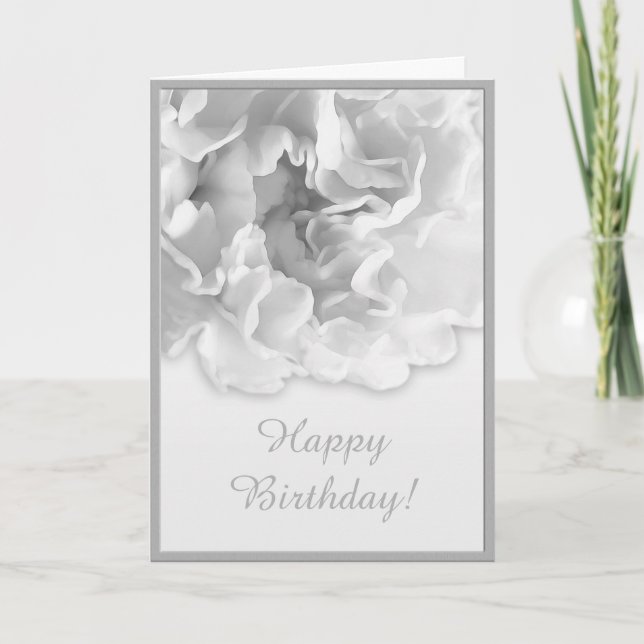 Black and White Carnation Card  (Front)