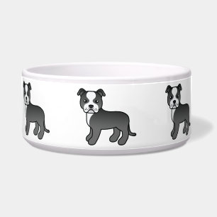 Black And White Cartoon Staffordshire Bull Terrier
